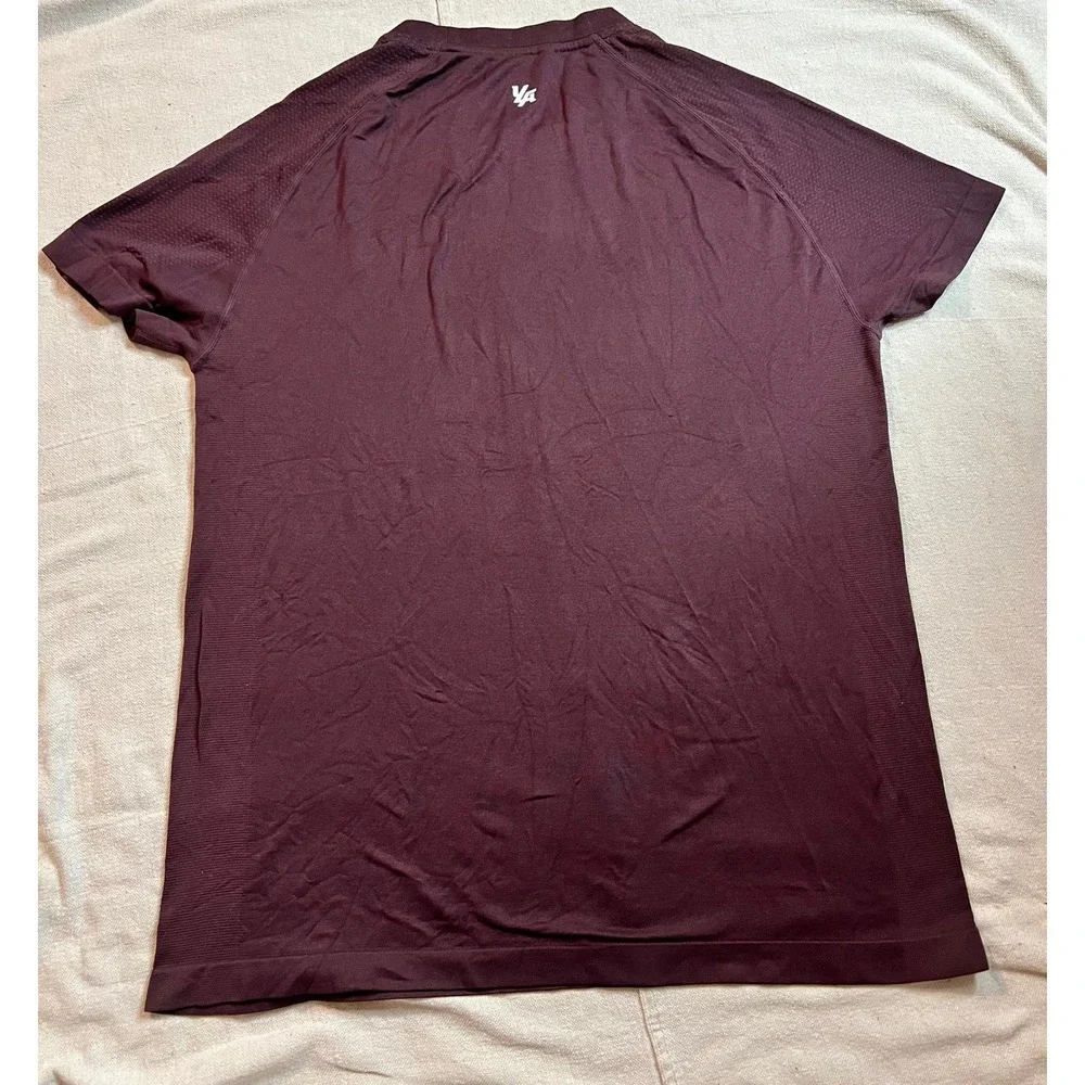 YoungLA Immortal Seamless Shirt Mens Medium Burgundy Maroon Athletic Gym Tee